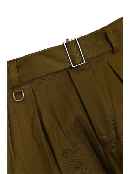 Pantaloni in misto cotone e lyocell con cintura Verde Paolo Pecora | B051 51835606